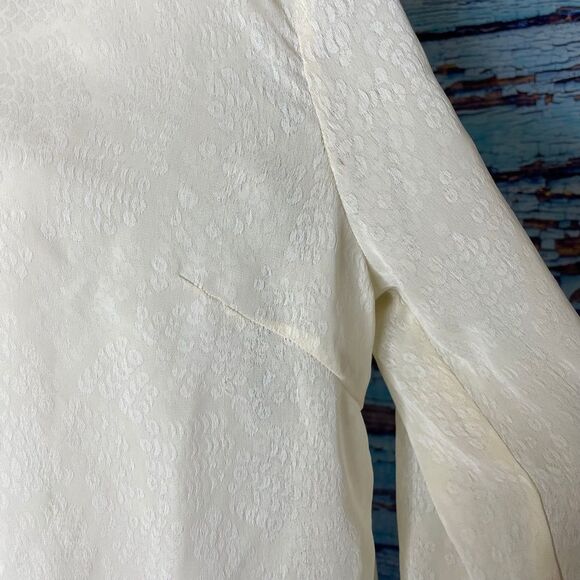 Astr Ivory sheer long sleeve sheer top Large - Picture 5 of 12